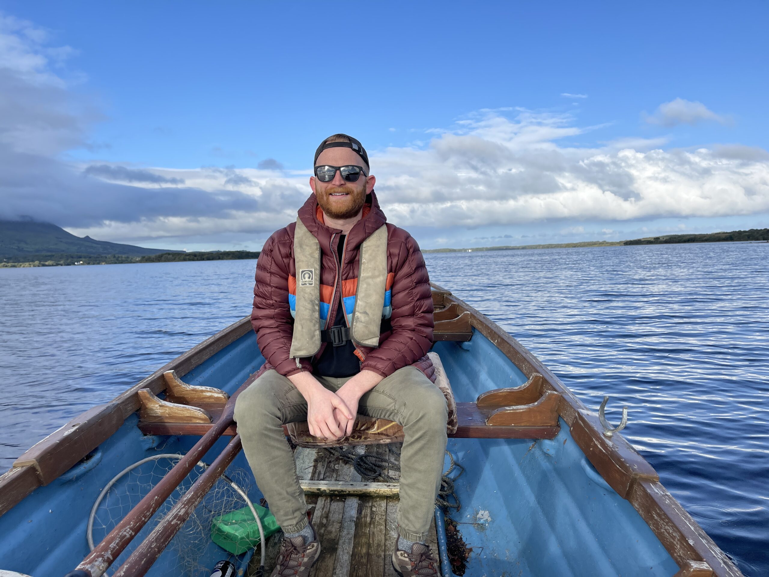 Eric Michael on a boat in Ireland